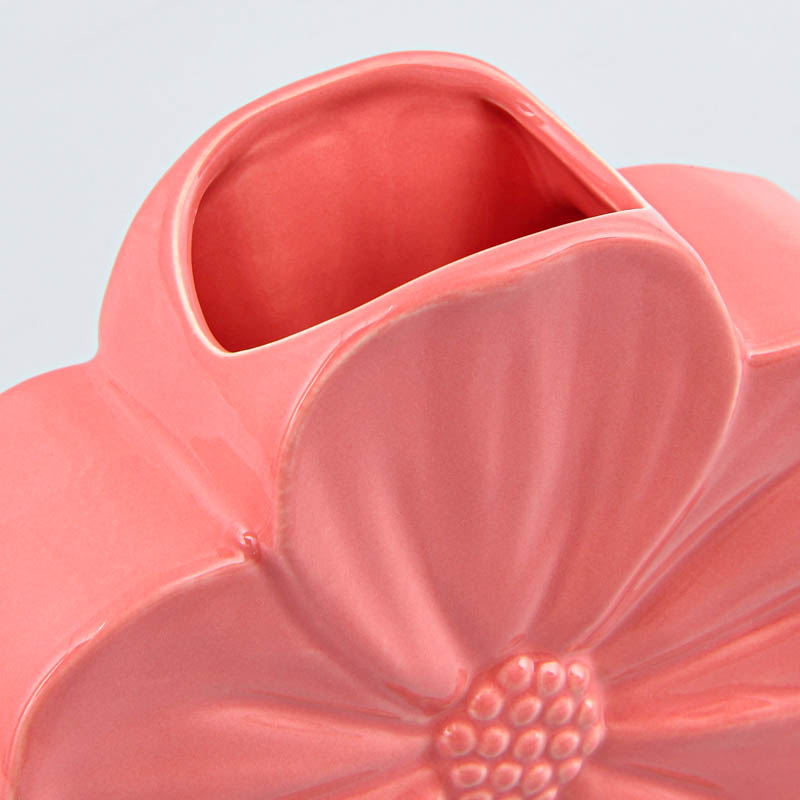 Vase forme fleur 'Solaya' rose 