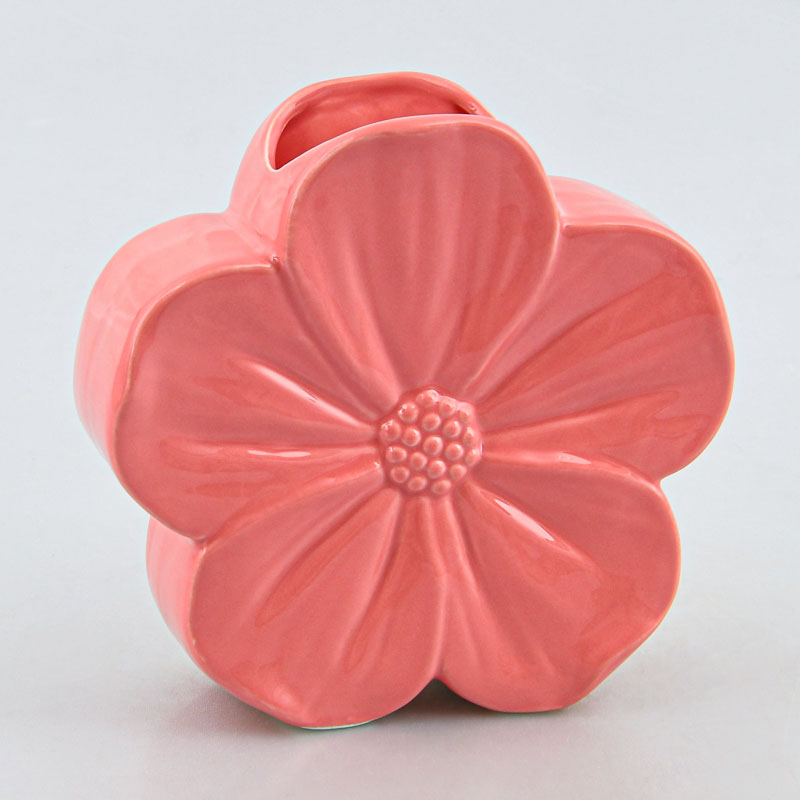 Vase forme fleur 'Solaya' rose 