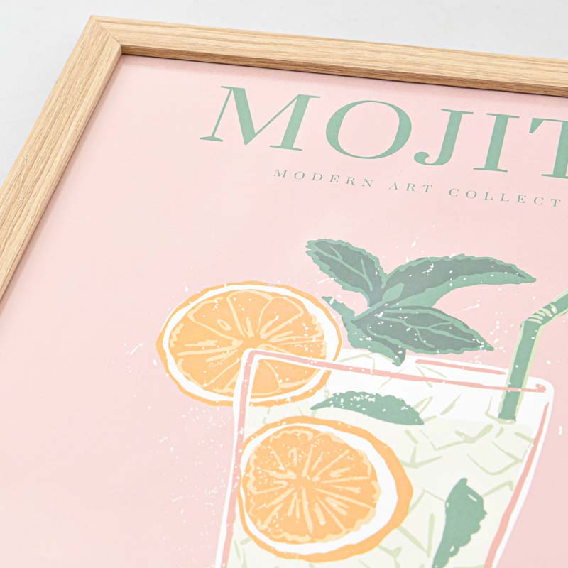 Cadre décoratif 'Mojito' rose