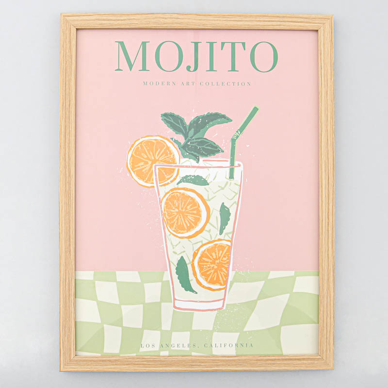 Cadre décoratif 'Mojito' rose