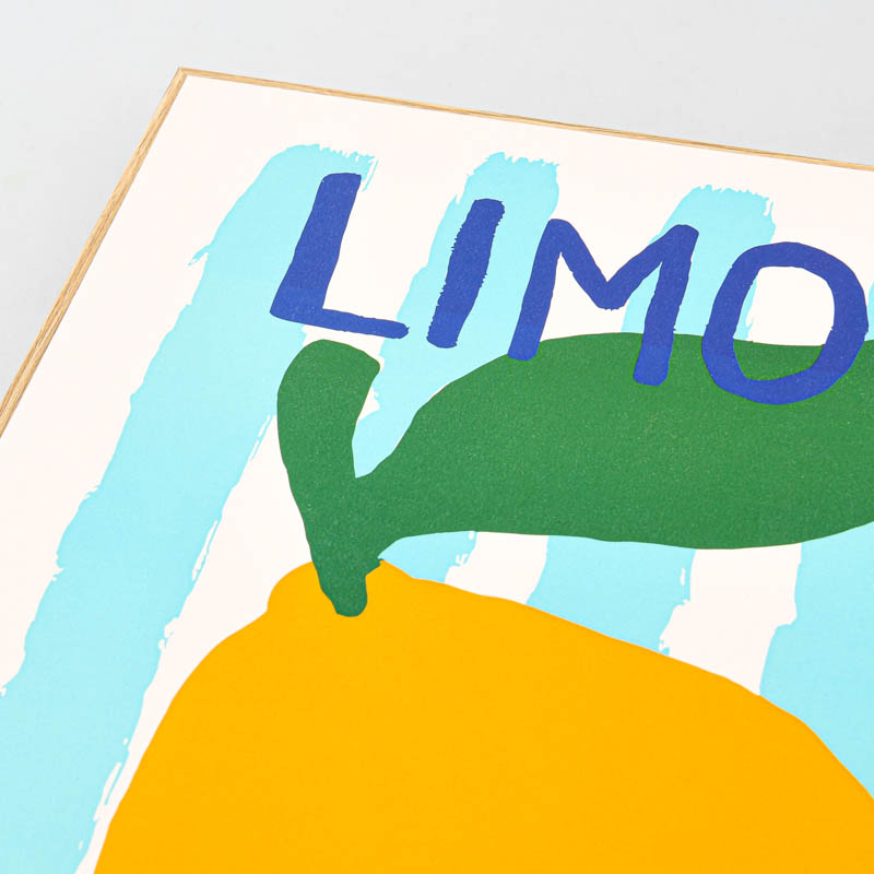 Cadre décoratif 'Limone' lignes bleues