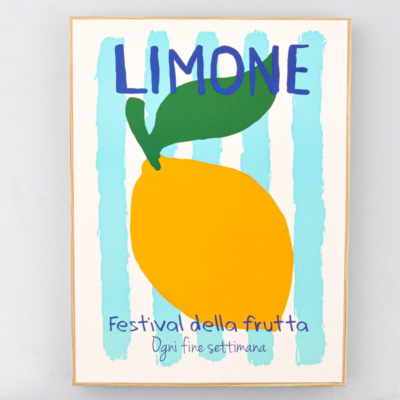 Cadre décoratif 'Limone' lignes bleues