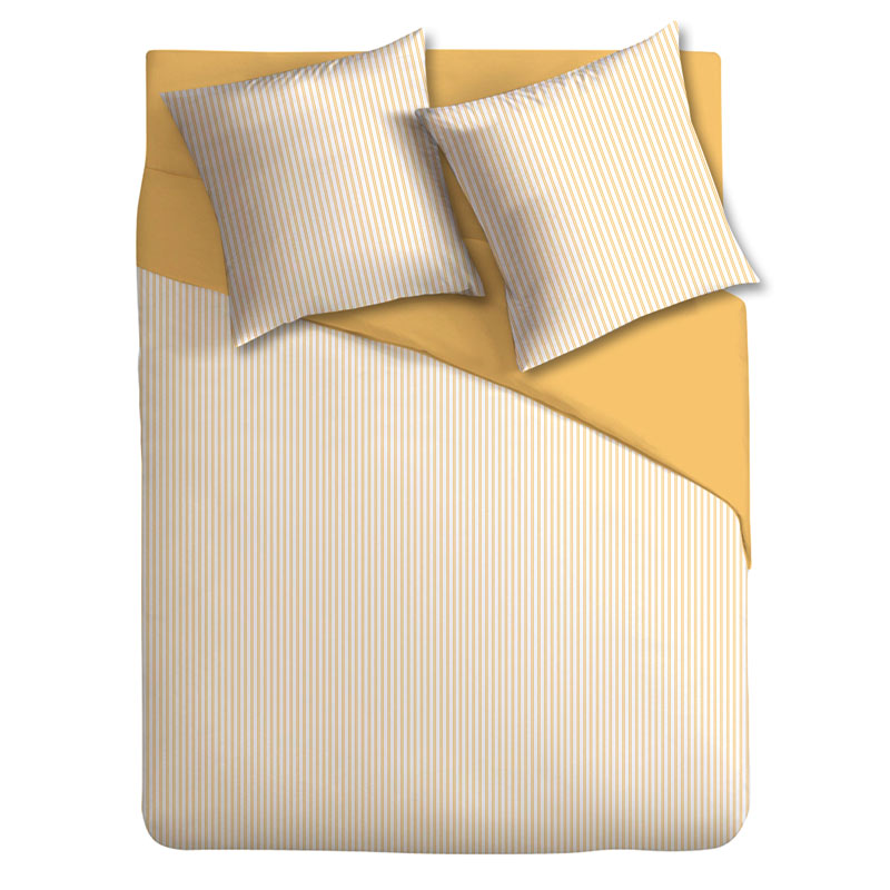 Parure de lit 'Iris' à rayures jaunes
