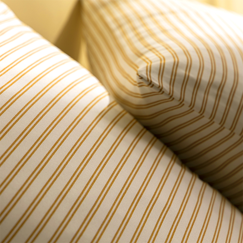 Parure de lit 'Iris' à rayures jaunes