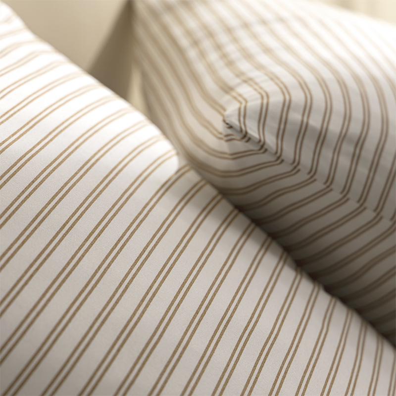 Parure de lit 'Iris' à rayures beiges