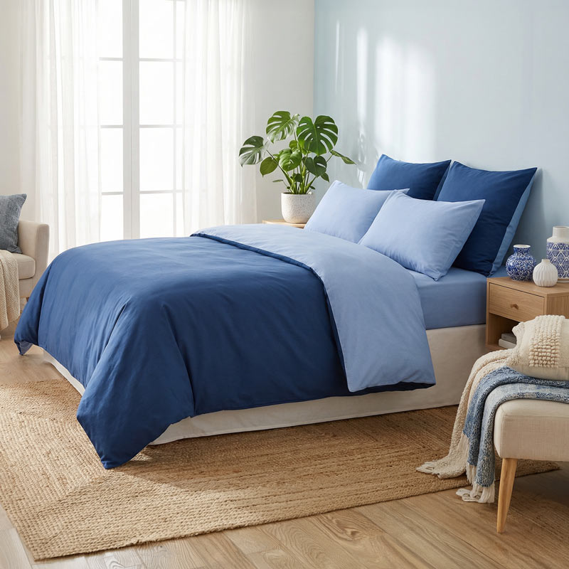 Parure bicolore 'Wellness' bleu marine acier 