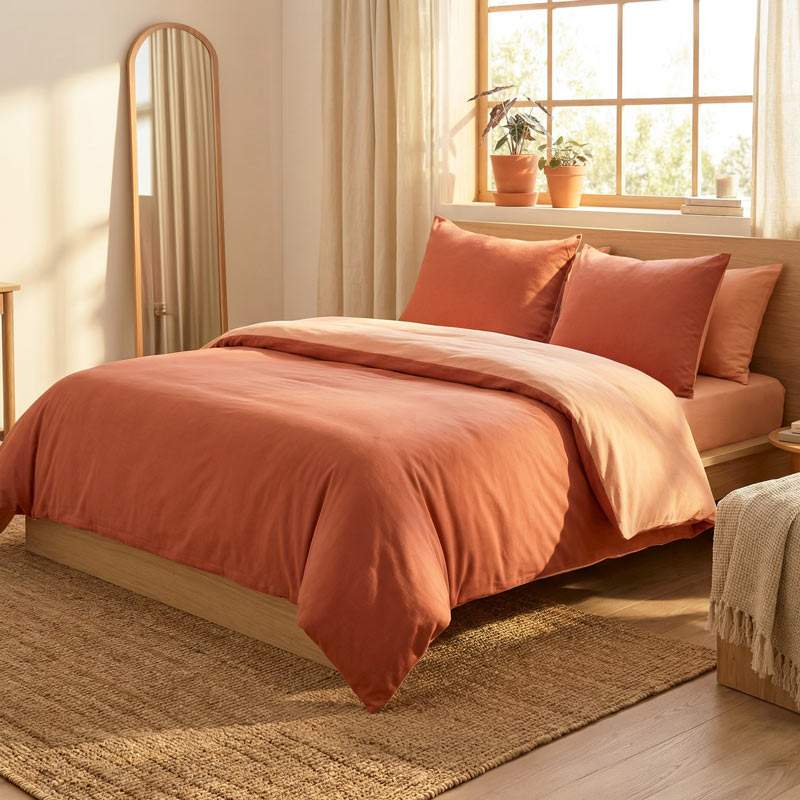 Parure bicolore 'Wellness' pêche bois de rose 