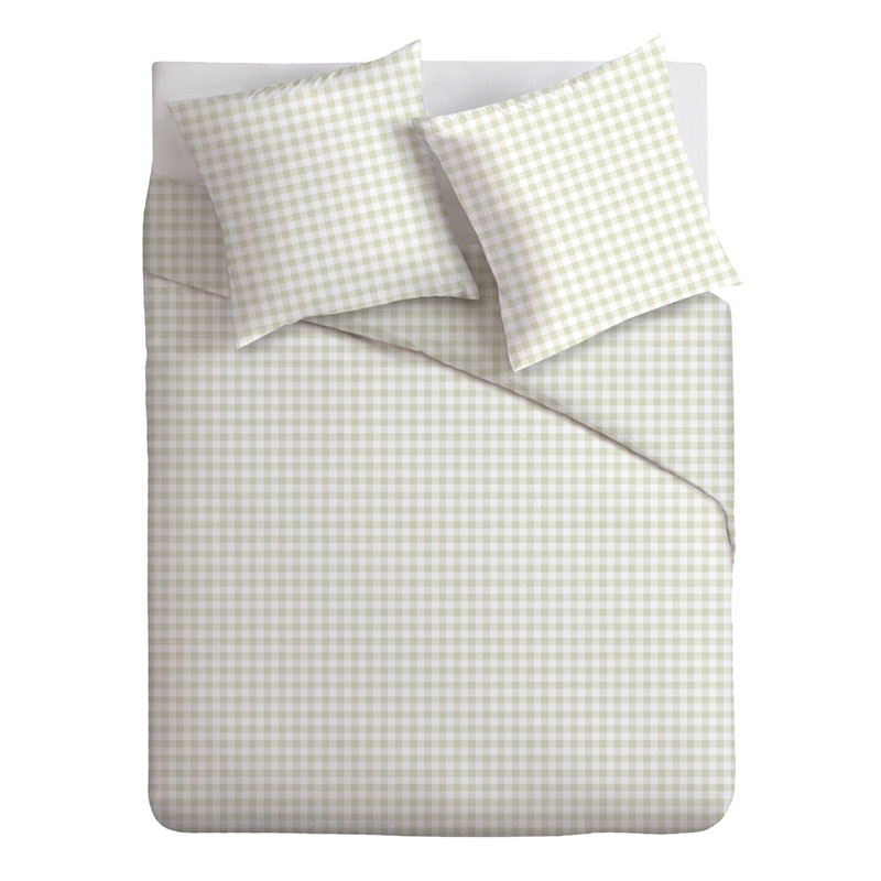 Parure de lit 'Iris' à carreaux vert amande