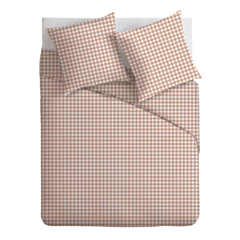 Parure de lit 'Iris' à carreaux moka