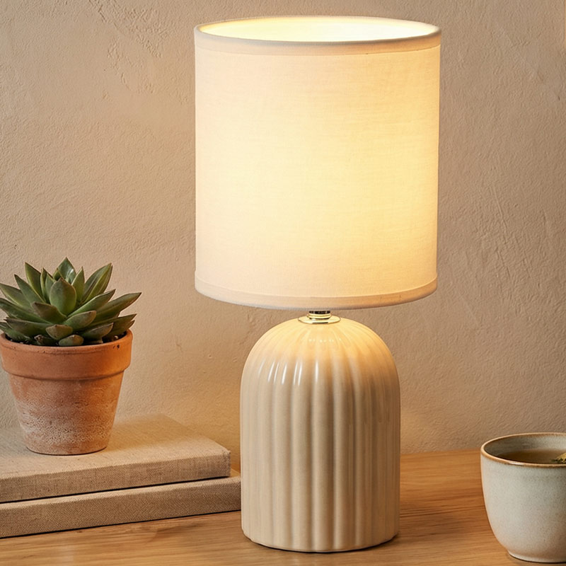 Lampe avec abat-jour 'Luméa' beige