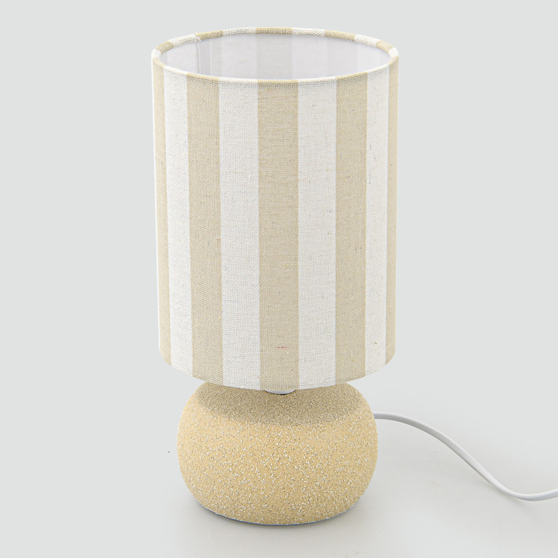 Lampe avec abat-jour 'Sylma' beige