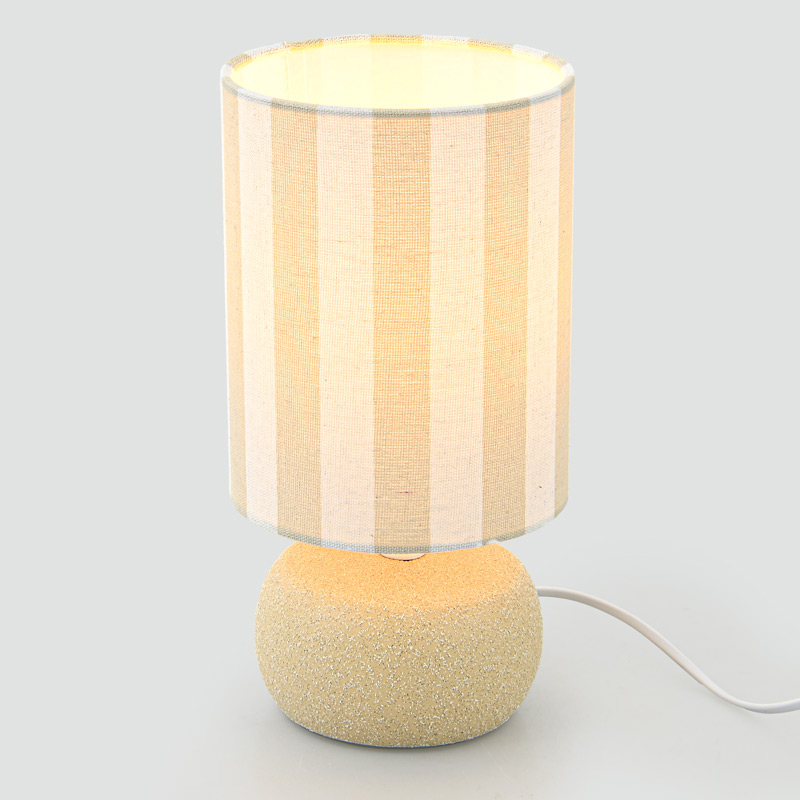 Lampe avec abat-jour 'Sylma' beige