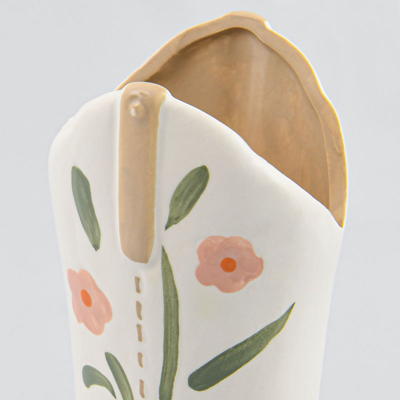 Vase forme botte 'Rodeo' beige