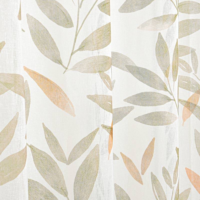 Voilage étamine feuillage 'Tina' imprimé vert