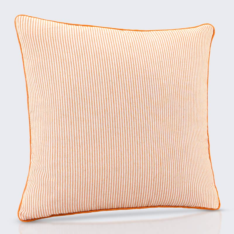 Coussin 'Belie' rayé beige et orange