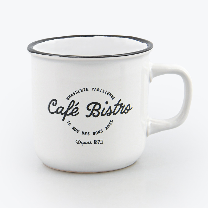 Mug droit 'Café Bistro' blanc 44cl