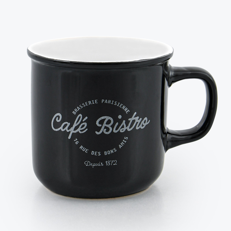 Mug droit 'Café Bistro' noir 44cl
