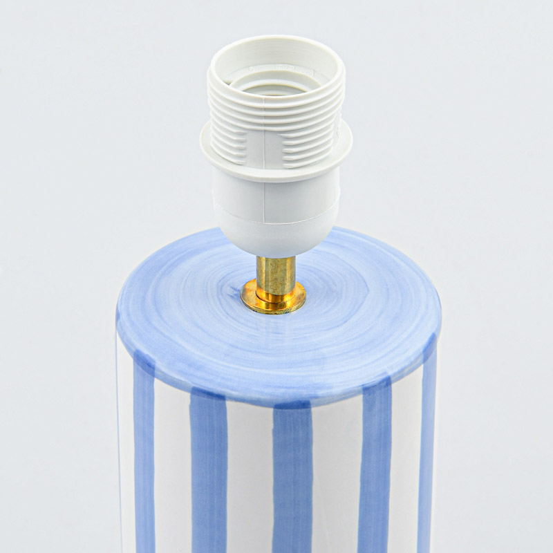 Lampe à poser 'Helori' à rayures bleues