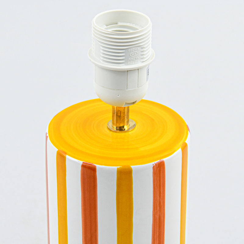 Lampe à poser 'Helori' à rayures jaune orange