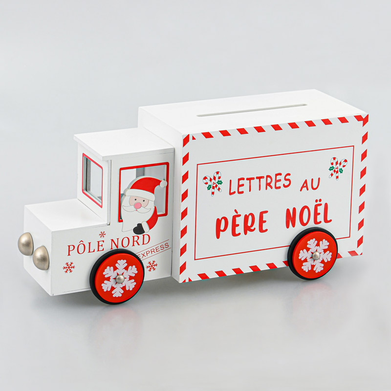 Camion lettres au père Noël blanc