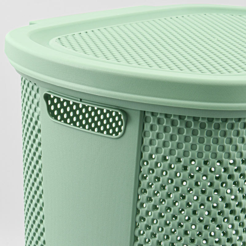 Coffre à linge 'Nickel' avec couvercle vert 58l 36,1x47,4x57,6cm - L ...