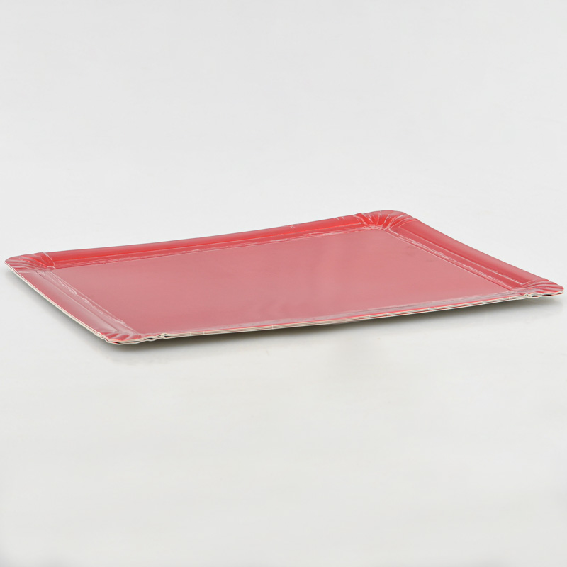 Lot de 3 plateaux en carton rouge