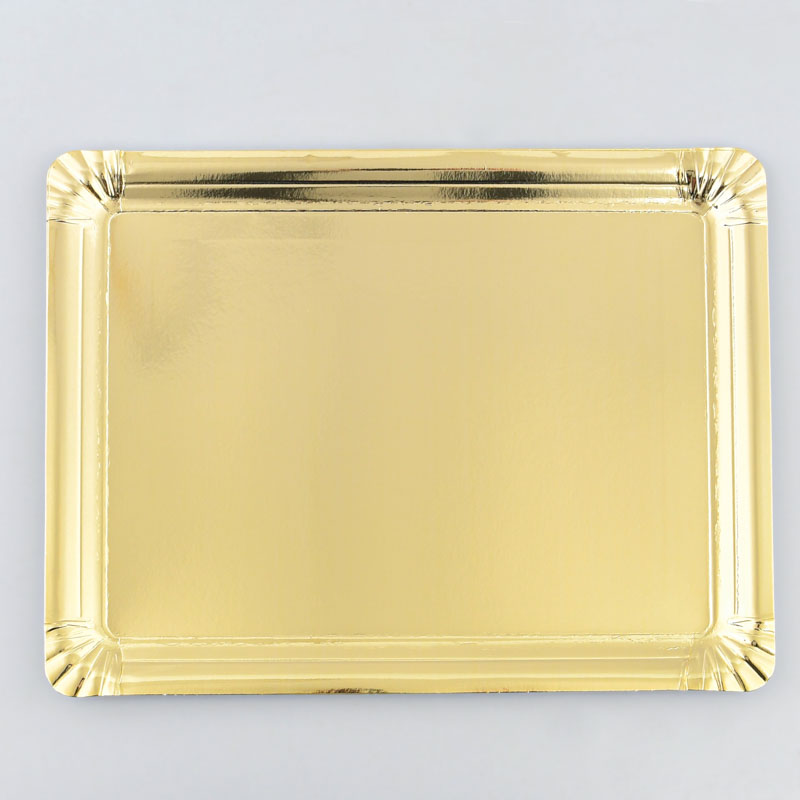 Lot de 3 plateaux en carton doré