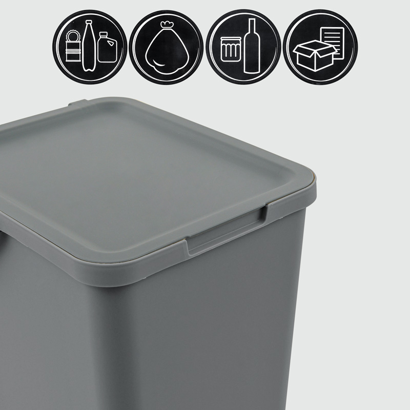 Poubelle de tri 'Loops' gris