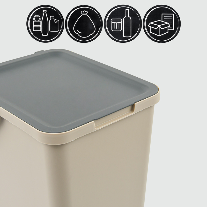 Poubelle de tri 'Loops' taupe