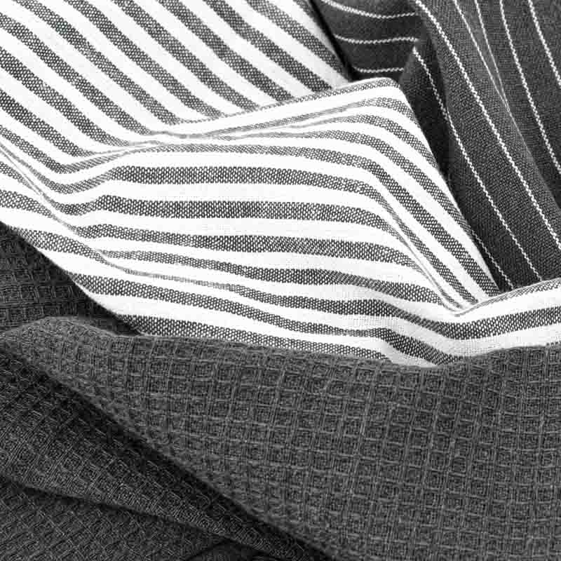 Lot de 3 torchons gris et blanc 