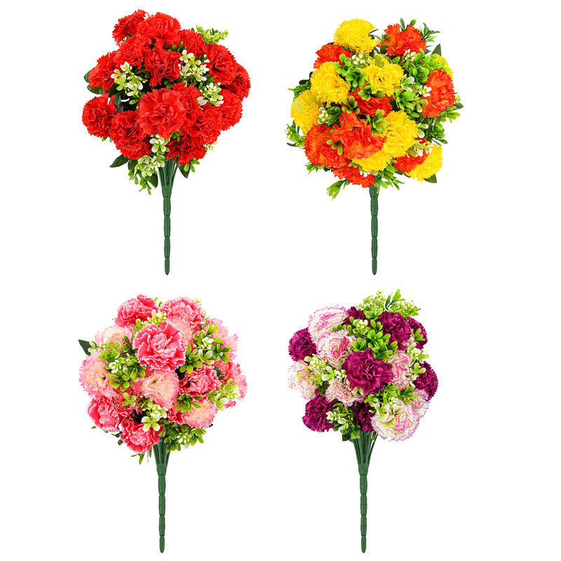 Bouquet d'oeillets et de buis 