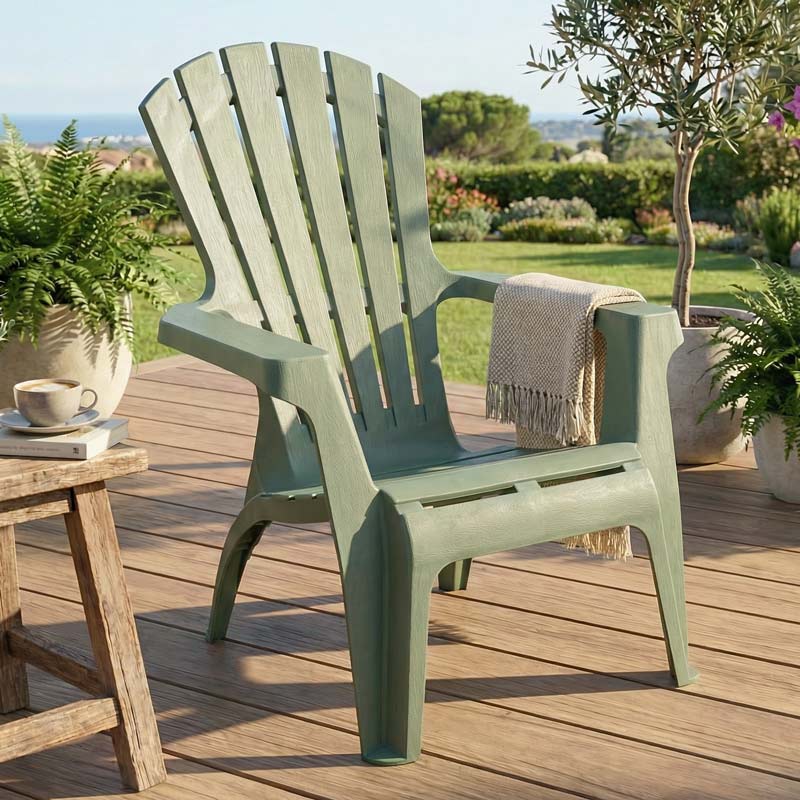 Fauteuil monobloc incliné vert 