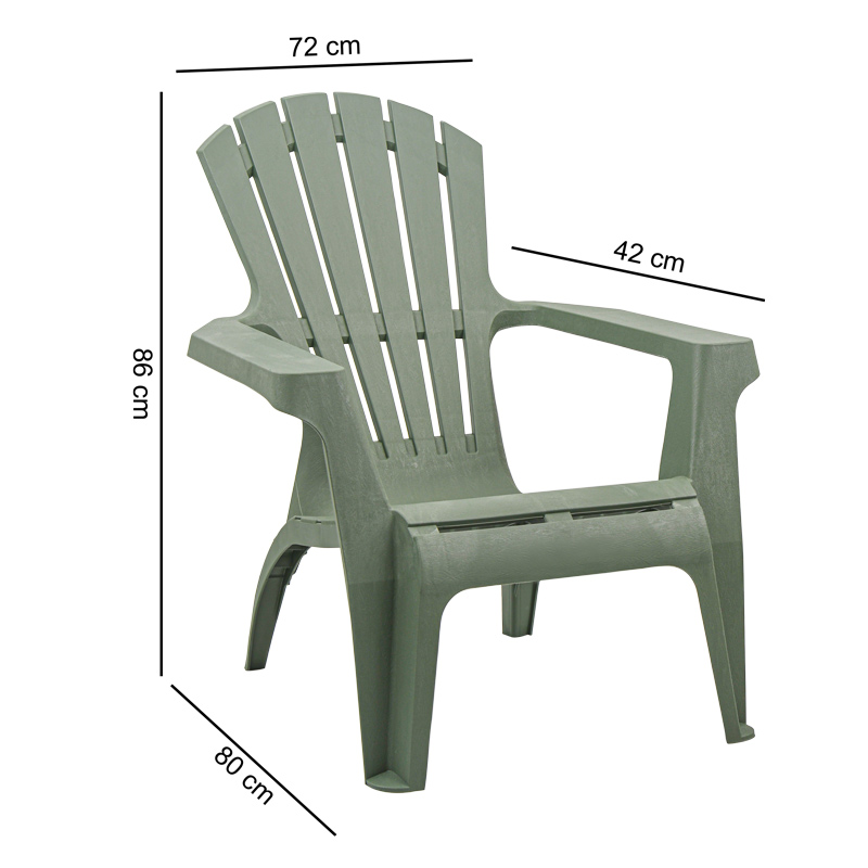 Fauteuil monobloc incliné vert 