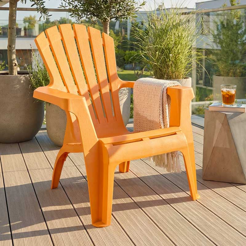 Fauteuil monobloc incliné jaune ocre