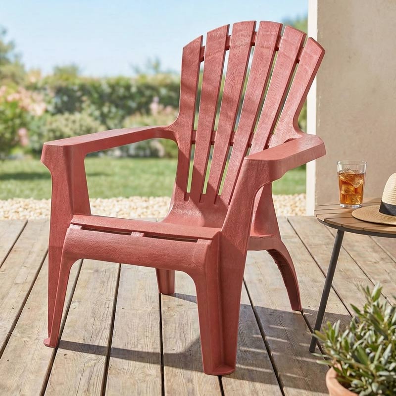 Fauteuil monobloc incliné terracotta