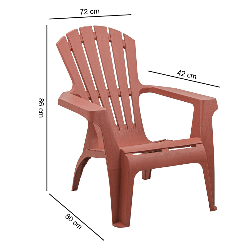 Fauteuil monobloc incliné terracotta