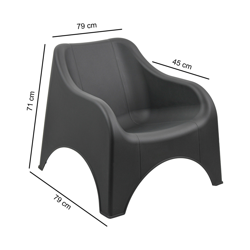 Fauteuil monobloc 'Nuvola' anthracite