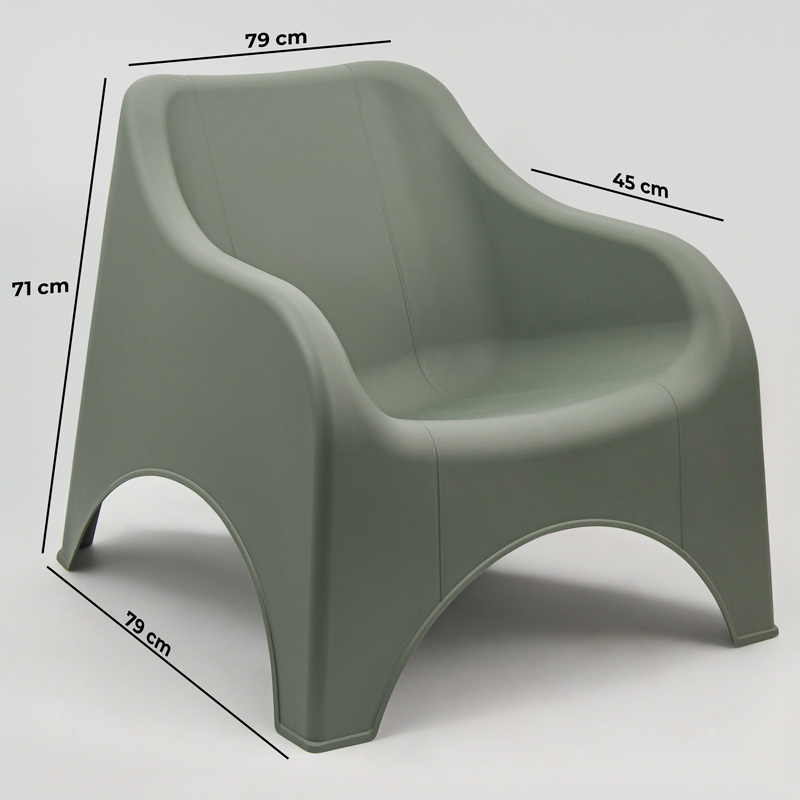 Fauteuil monobloc 'Nuvola' vert