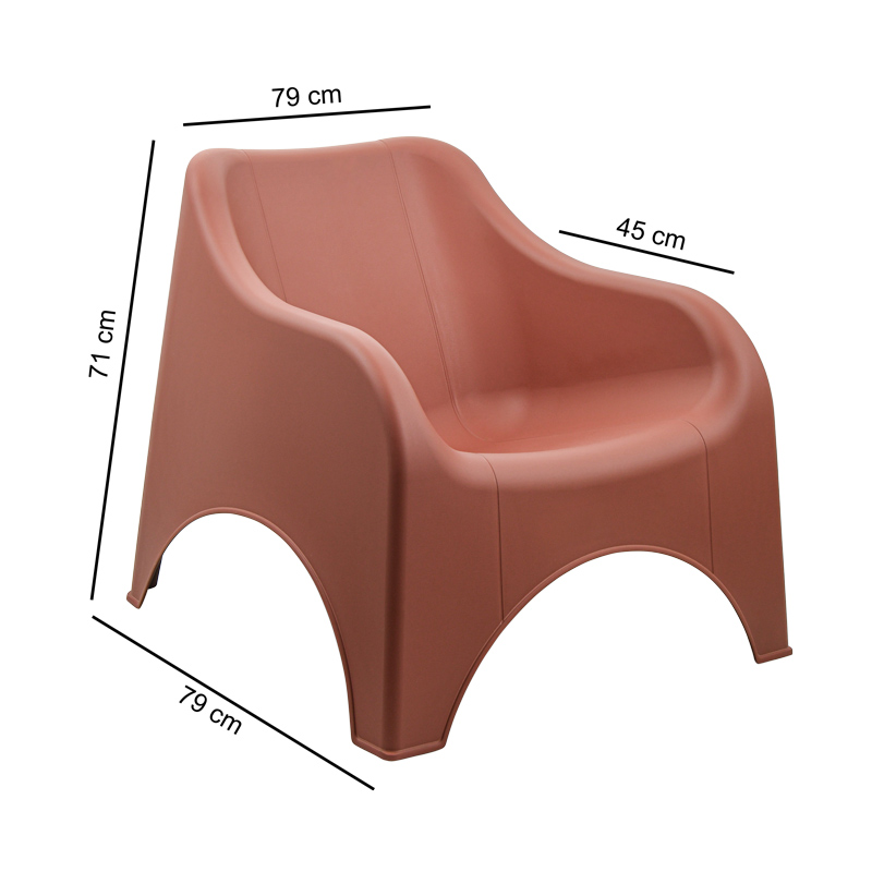 Fauteuil monobloc 'Nuvola' terracotta