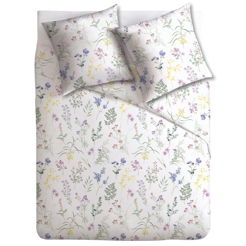 Parure de lit en percale de coton 'Bleuette'