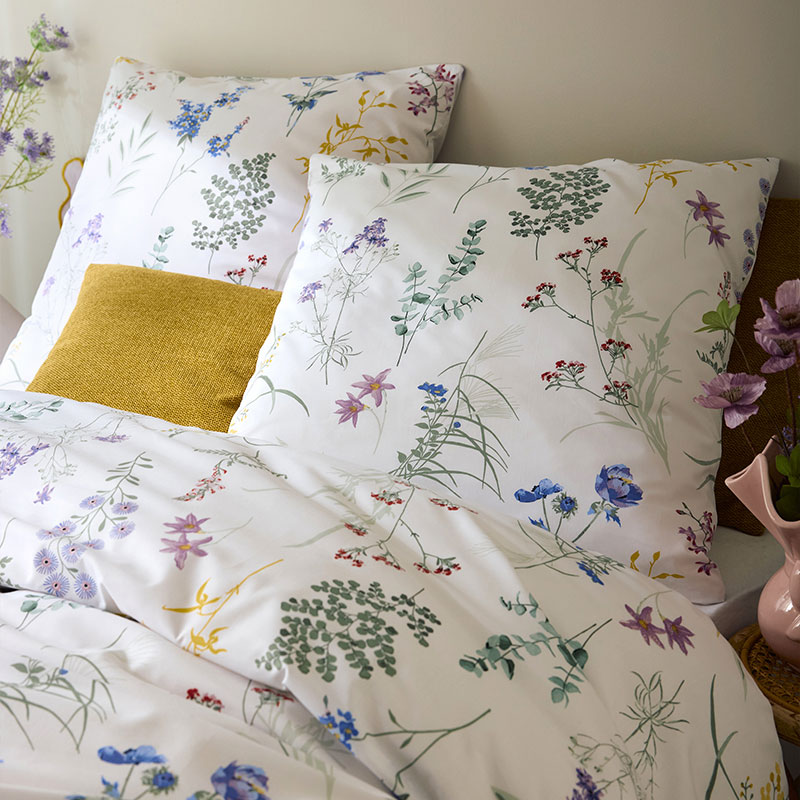Parure de lit en percale de coton 'Bleuette'