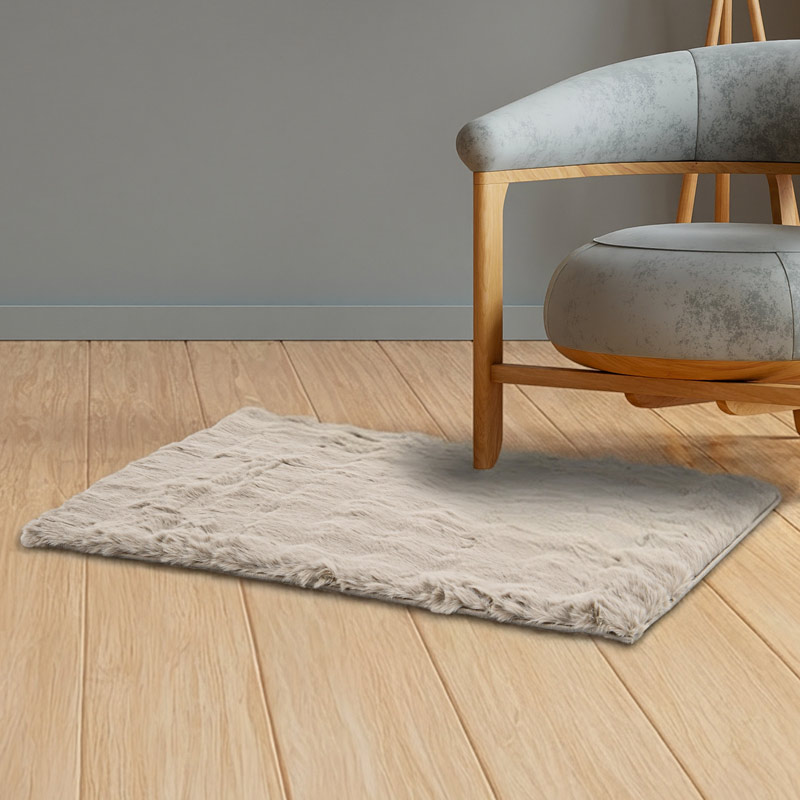 Tapis imitation fourrure 'Mountains' taupe