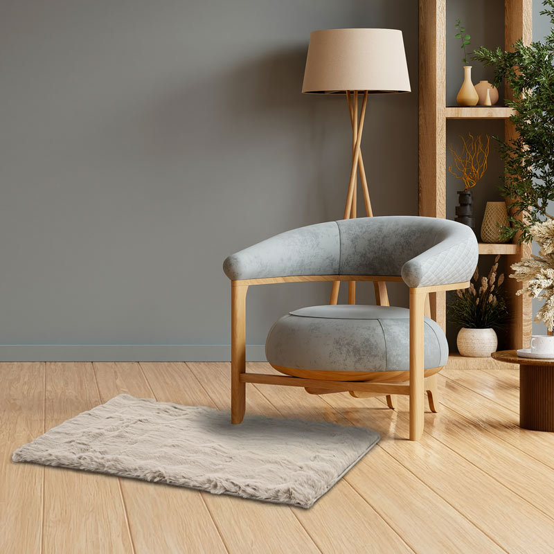 Tapis imitation fourrure 'Mountains' taupe