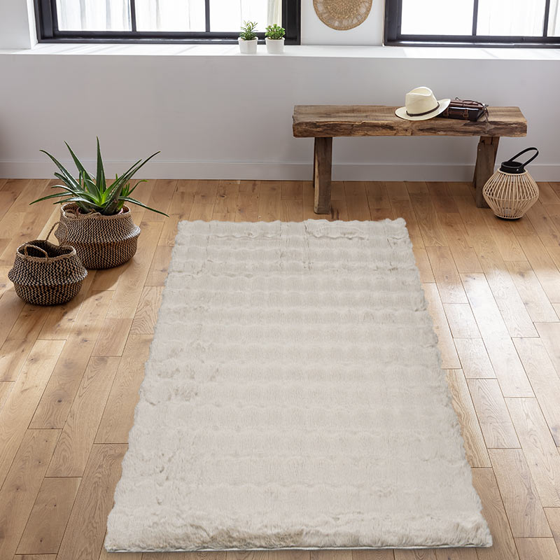 Tapis imitation fourrure 'Mountains' taupe