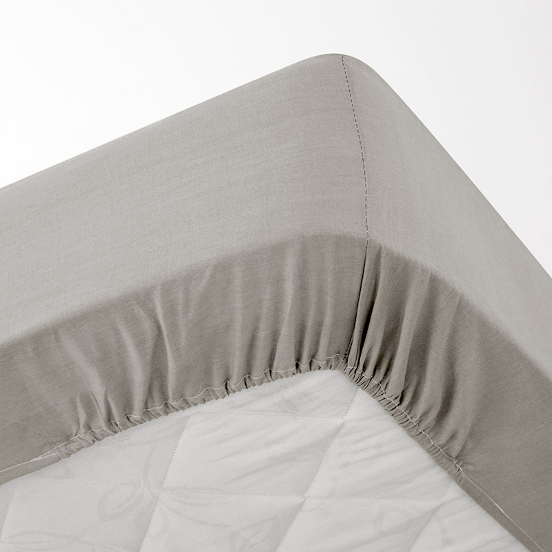 Drap housse jersey extensible gris clair