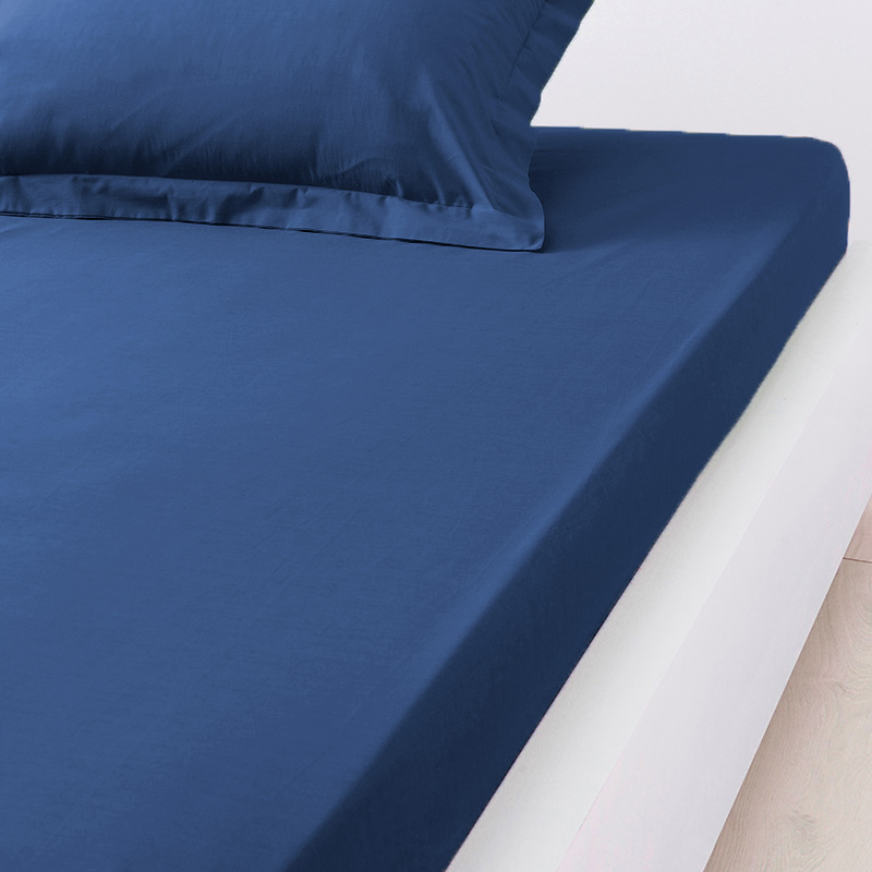 Drap housse jersey extensible bleu marine