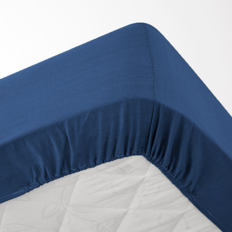 Drap housse jersey extensible bleu marine