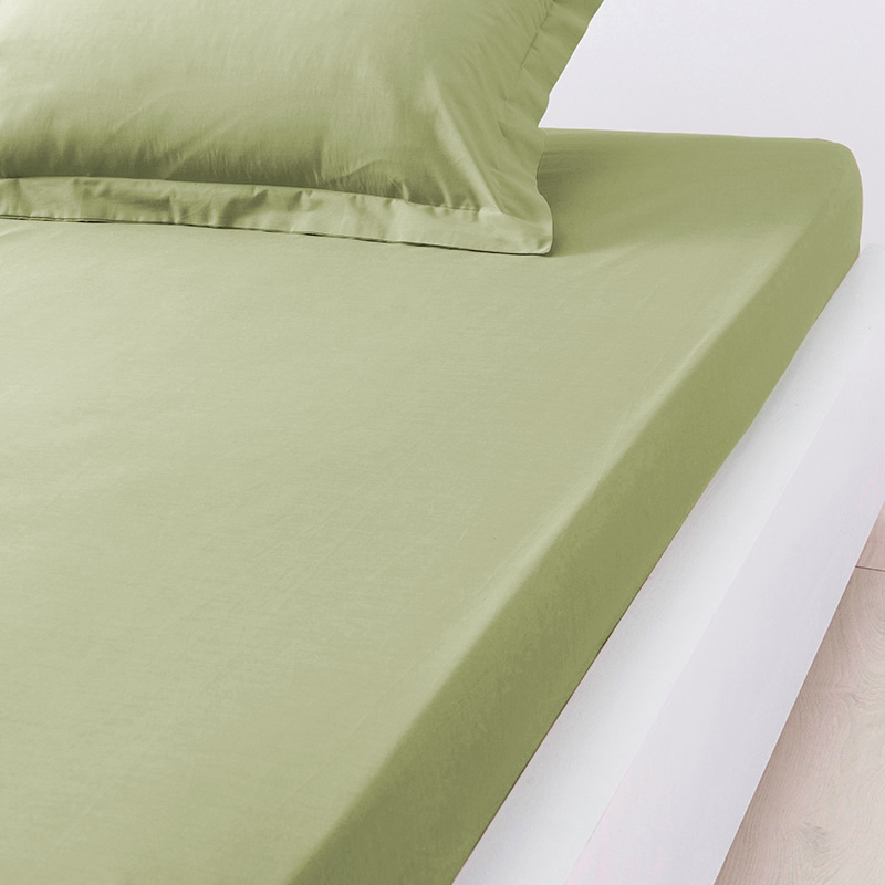 Drap housse jersey extensible vert sauge