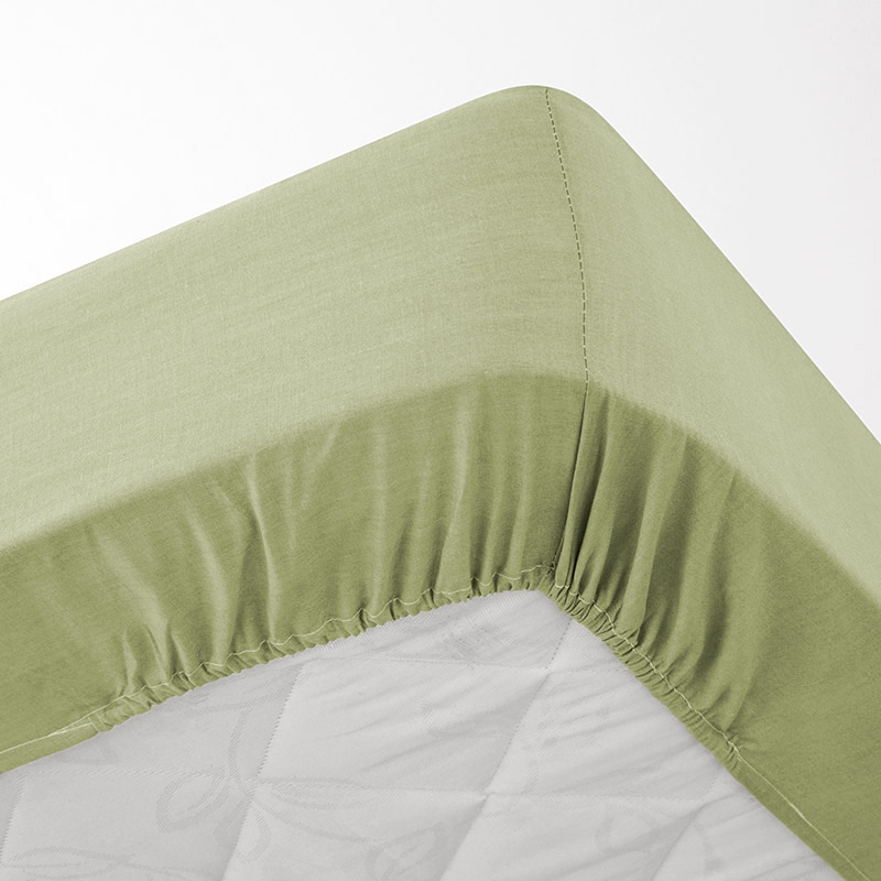 Drap housse jersey extensible vert sauge