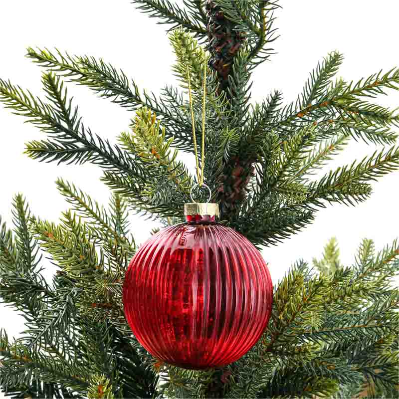 Boule en verre unie rouge